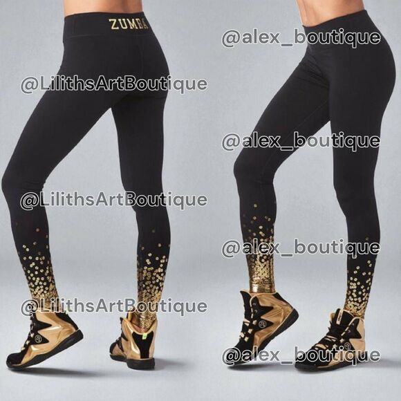 Zumba Hustler Perfect Ankle Leggings Bold Black Size (E104) - Picture 1 of 7